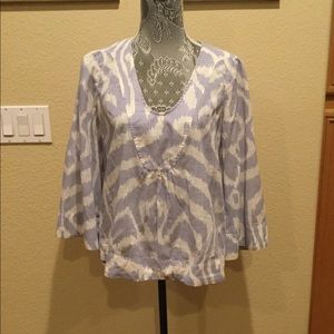 NEW! Anthropologie Abstract Print Peasant, Boho Wide Sleeve